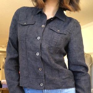 Beautiful new Eileen Fisher Denim cropped jacket